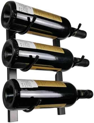 GAMEMEN Wall Mounted Wine Rack - 3 Bottles Matte Black
