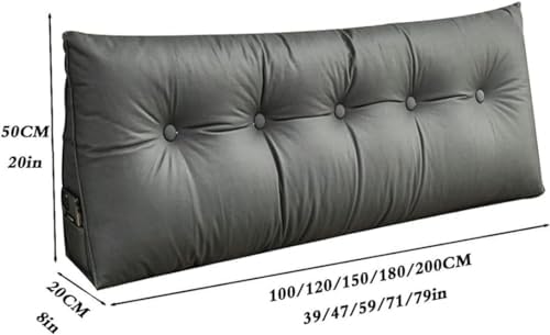 Removable Washable Wedge Headboard Pillow in Ivory White