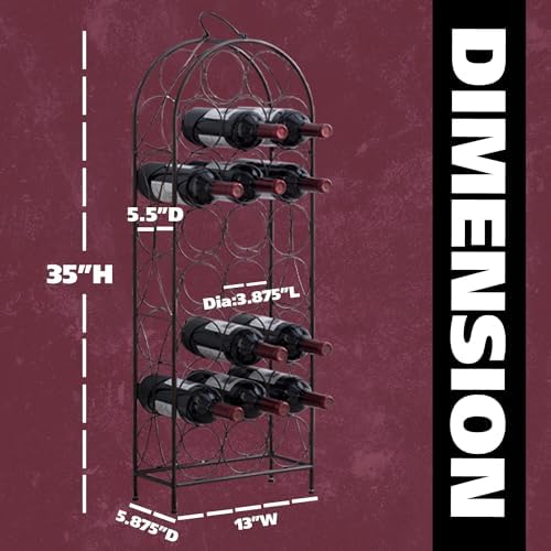 Kings Brand Furniture 23 Bottles Freestanding Wine Rack Pewter