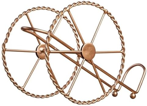Retro Bronze Wine Rack with Iron Wheels Design