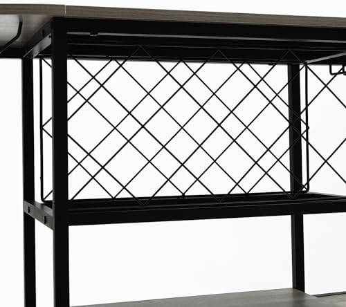 QUSKLISU Wine Rack Table with LED Light