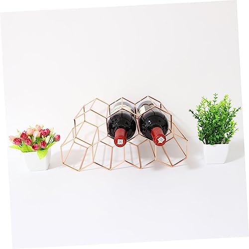 VICASKY Freestanding Rose Gold Wine Rack 7 Bottle Capacity