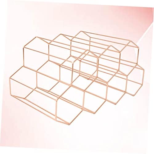UTHCLO Freestanding Metal Wine Rack with Geometric Design