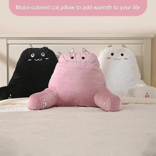SUNSIDE Kitten Reading Pillow with Memory Foam and Arms