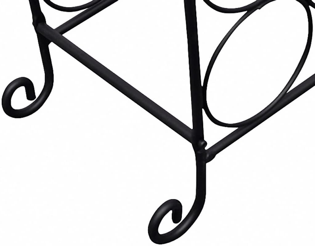 vidaXL Classic Black Metal Wine Rack - Freestanding 21 Bottle Capacity
