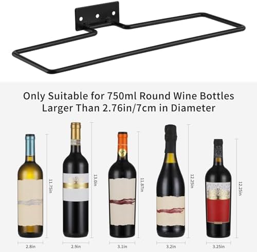 CBYJK Wall-Mounted Wine Rack for 12 Bottles