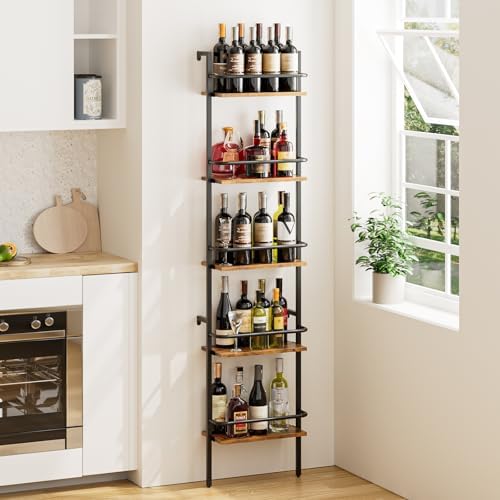 Heakrit 5-Tier Wall-Mounted Wine Rack with Fences