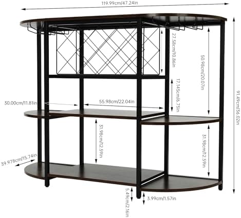 Freestanding Wine Rack with 3-Tier Design Brown