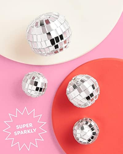 XO Fetti Disco Ball Mini Cake Topper - 4 Pieces