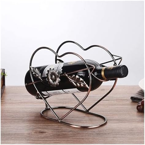 Freestanding Wine Rack in Heart Shape with Bronze Finish