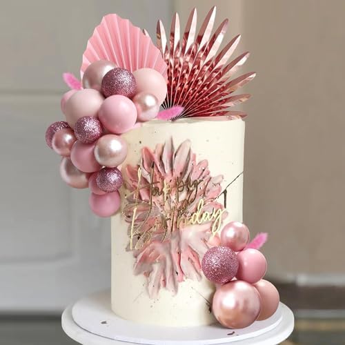 LEFUBABY 38 PCS Rose Gold Cake Toppers