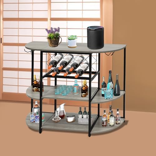 QUSKLISU Wine Rack Table with LED Light