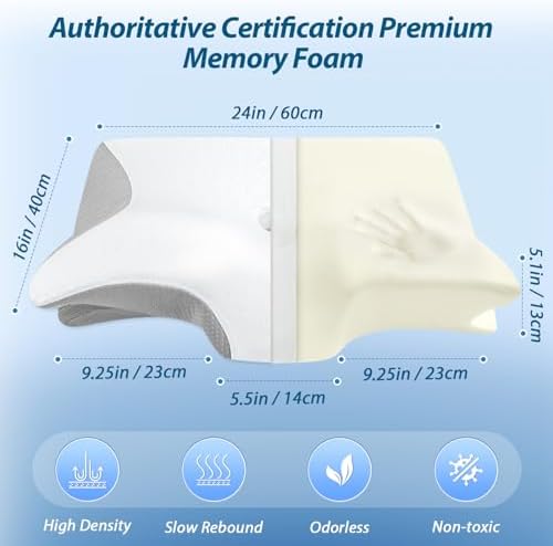 HOMCA Cervical Neck Pillow 2 in 1 for Neck Pain Relief