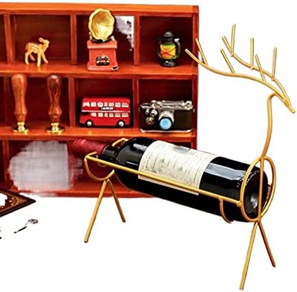 Modern Minimalist Wine Rack with Deer Gold Finish
