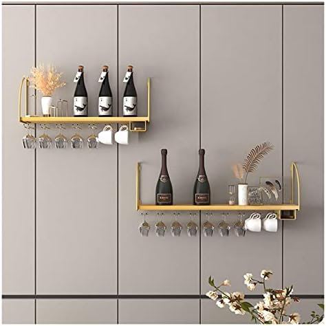 ALDEPO Wall-Mounted Wine Rack 2 Tier Metal Organizer