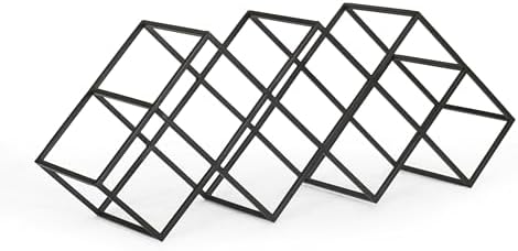 Benjara Wine Rack with Diamond Slots 24-Inch Matte Black