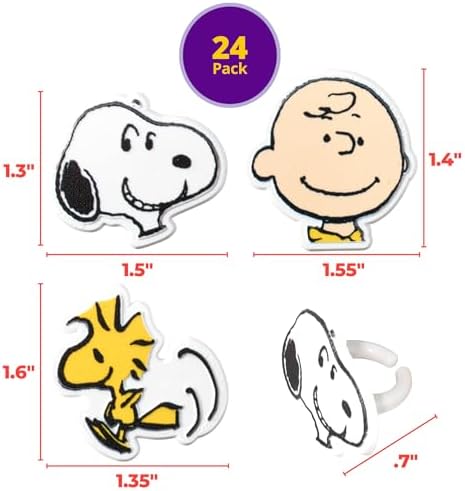 DecoPac Peanuts Characters Cupcake Rings - 24 Pack