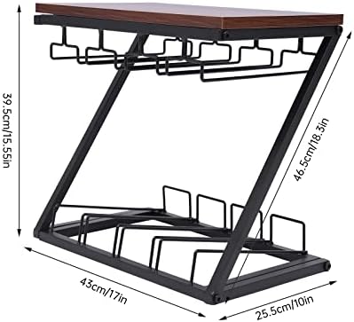 2 Tier Freestanding Wine Rack Holder Black