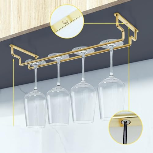 Modern Gold Wine Glass Rack for Cabinet Kitchen Bar