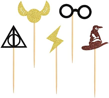 30PCS Glitter Wizard Cupcake Toppers for Birthday Decor