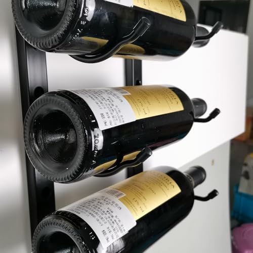 GAMEMEN Wall Mounted Wine Rack - 3 Bottles Matte Black