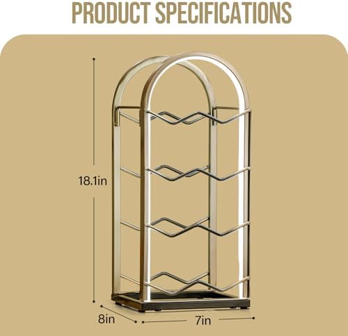 LED Countertop Wine Rack - 8 Bottle Freestanding Storage Stand