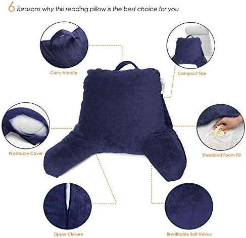 Nestl Reading Pillow with Laptop Lap Desk - Navy