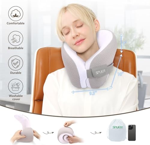 SPUER 2in1 Ergonomic Travel Neck Pillow