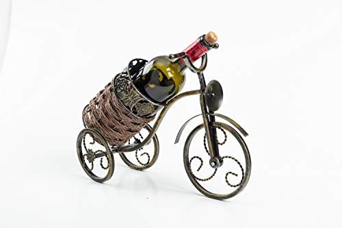 Bicycle Wine Rack Gold Colored Sturdy Metal