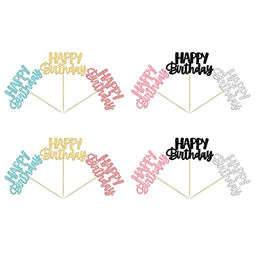 Gyufise 24Pcs Happy Birthday Cupcake Toppers