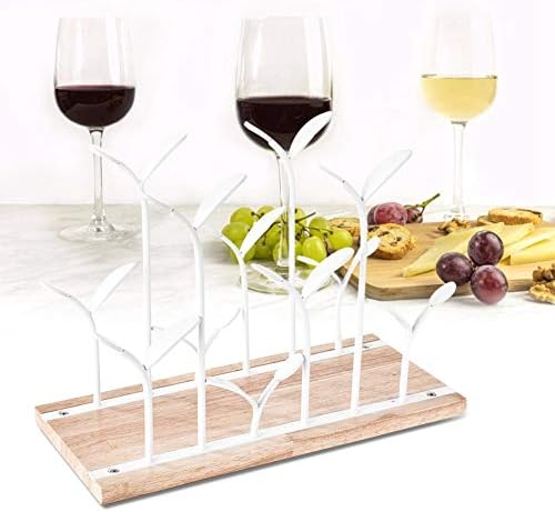 Freestanding Wine Rack for 6 Bottles White Desktop Holder