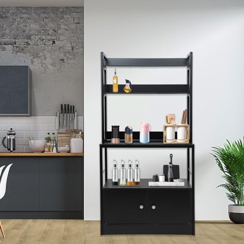 Hanmorfarbi 5-Tier Free Standing Wine Rack Black