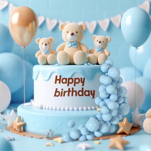 48 Pcs Light Blue Foam Cake Topper Decorations
