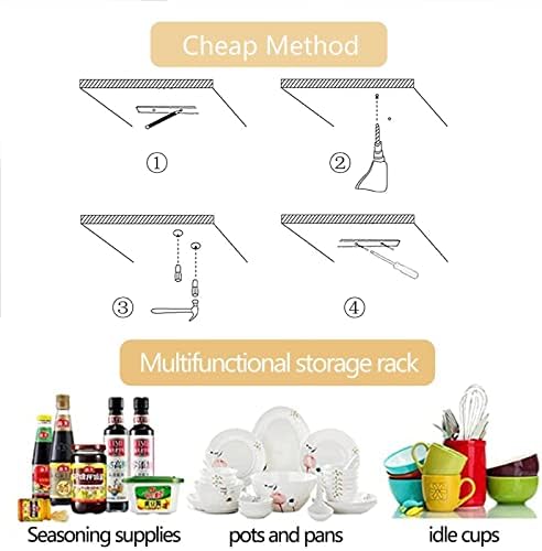 Ceiling Hanging Shelf Black Metal Wall Mount Wine Rack