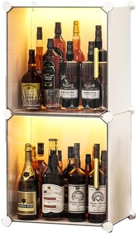 Freestanding Wine Rack with 2 Tiers and Stackable Design White