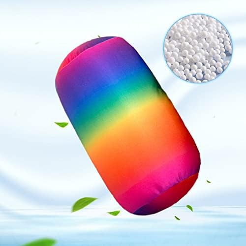 ASkinds Cylindrical Roll Pillow - 7 x 12 Rainbow Microbead Support Cushion