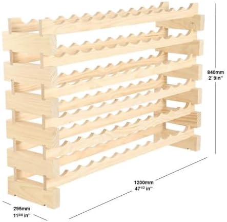72 Bottle Wine Rack 12 Wide Dark Stain