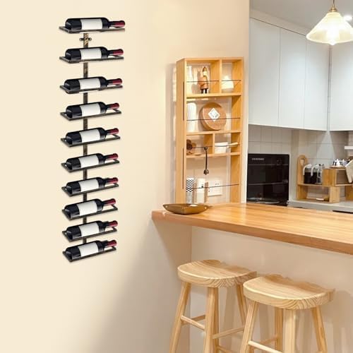 Kangten Vertical Wall Wine Rack 10-Bottle Bronze Holder