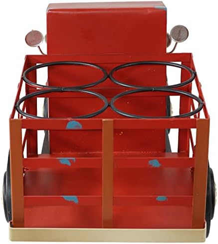 Sunnydaze Rustic Red Truck Wine Rack - Holds 4 Bottles