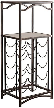 Kings Brand Metal 15-Bottle Wine Rack with Brushed Copper Finish