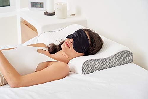 ComfyCozy Luxury Memory Foam Pillow with Silk Eye Mask