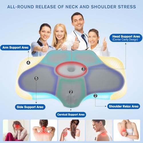 Right Cervical Neck Pillow with Adjustable Height and Memory Foam Support