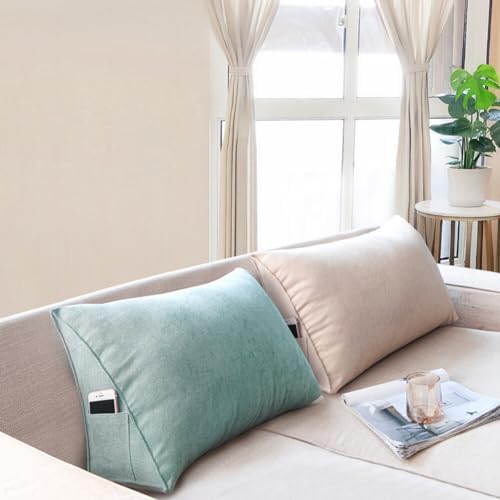 Triangle Sofa Pillow Lake Blue with Zipper