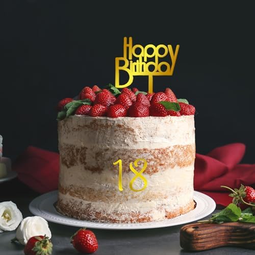 50 PCS Acrylic Birthday Cake Toppers 4 Colors