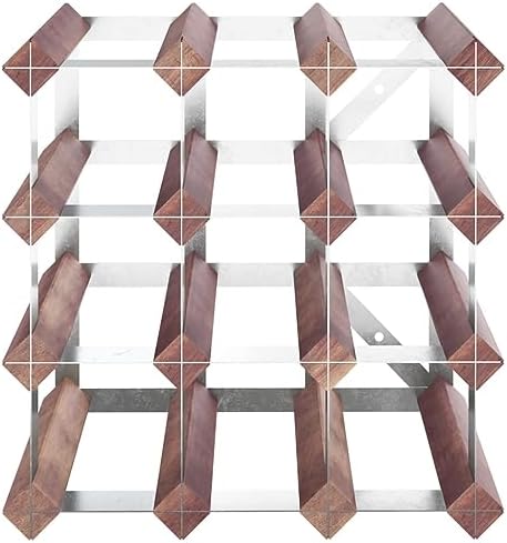Aisifx 12-Bottle Wine Rack Brown Solid Pine