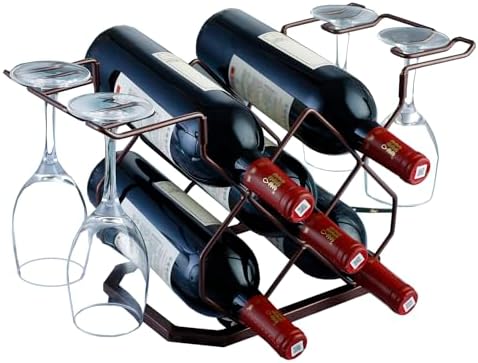 XUCHUAN 5-Bottle Copper Wine Racks Countertop Holder