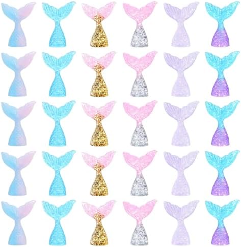 30 Pcs Glittering Mermaid Tail Cupcake Toppers