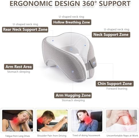SPUER 2in1 Ergonomic Travel Neck Pillow
