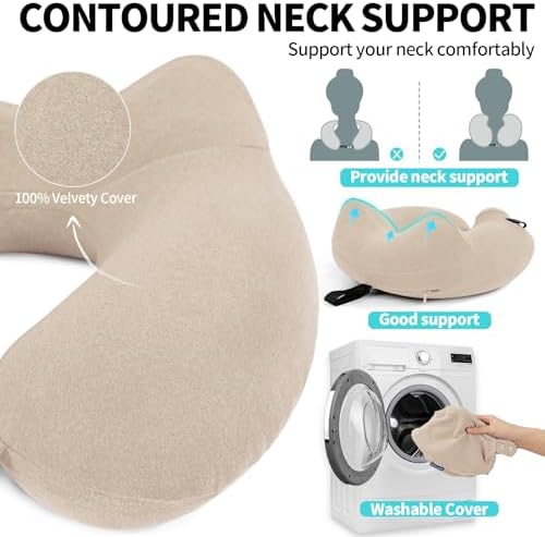 Glyzia Inflatable Neck Pillow with Eye Mask and Earplugs