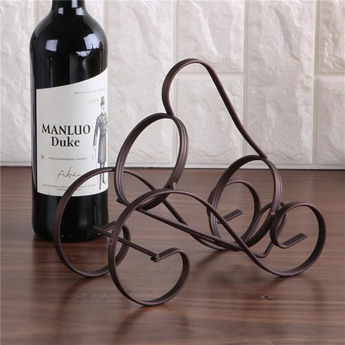 CdyBox Retro S-Shape Wine Bottle Holder Metal Decor